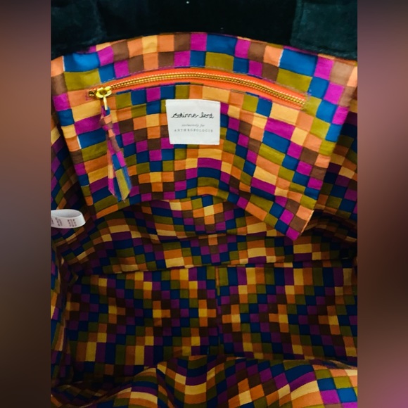 Corinne Lent for Anthropologie embroidered illustrator beaded tote bag purse - Picture 3 of 5